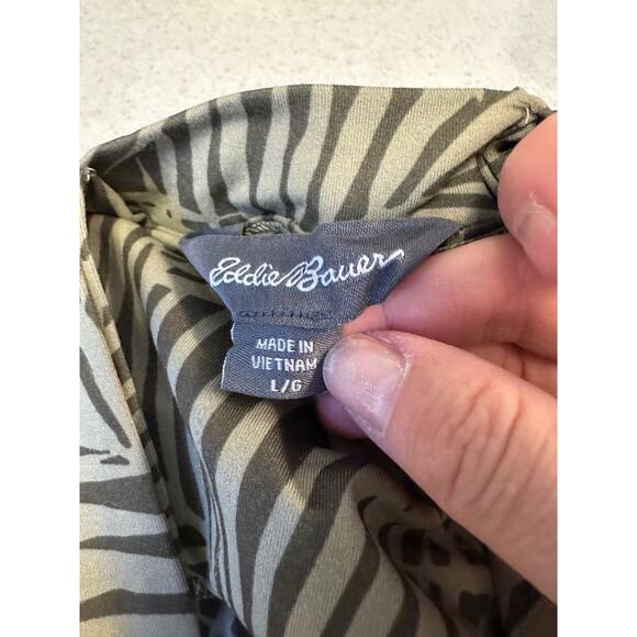 NEW Eddie Bauer Womens Green Tropical Print Athletic Dress L Built in Bra A12 - Picture 4 of 7